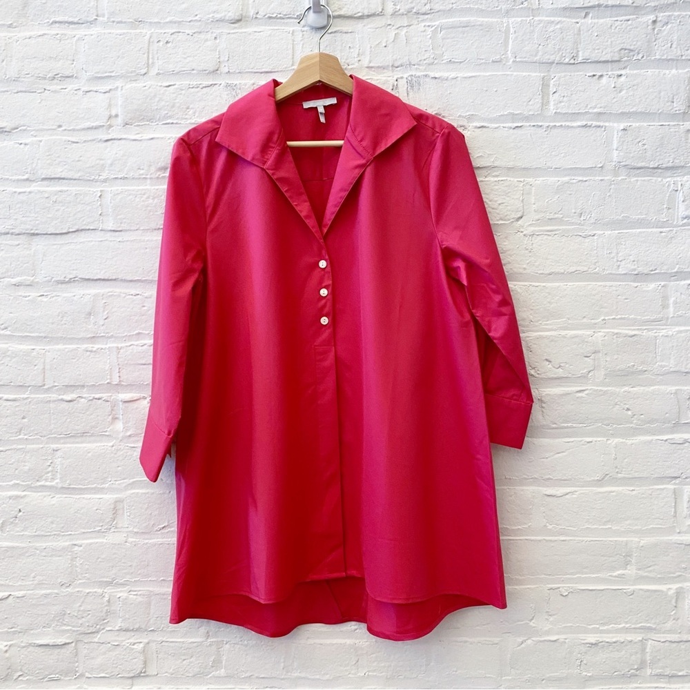 Hinson‎ Wu || Betty Tunic Popover Collared Blouse Pink 8